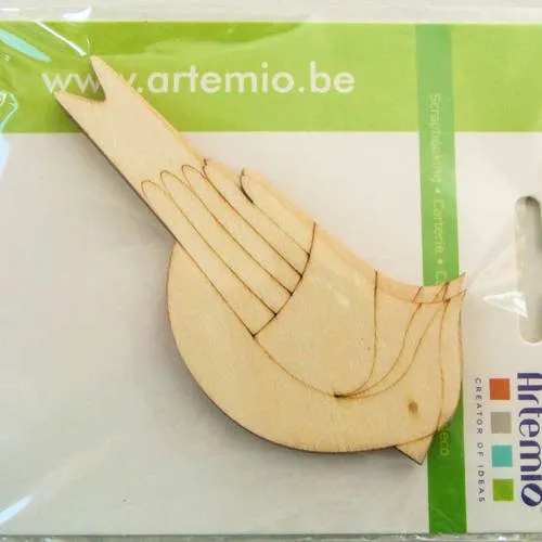 3 oiseaux animal en bois 105mm support à décorer artemio