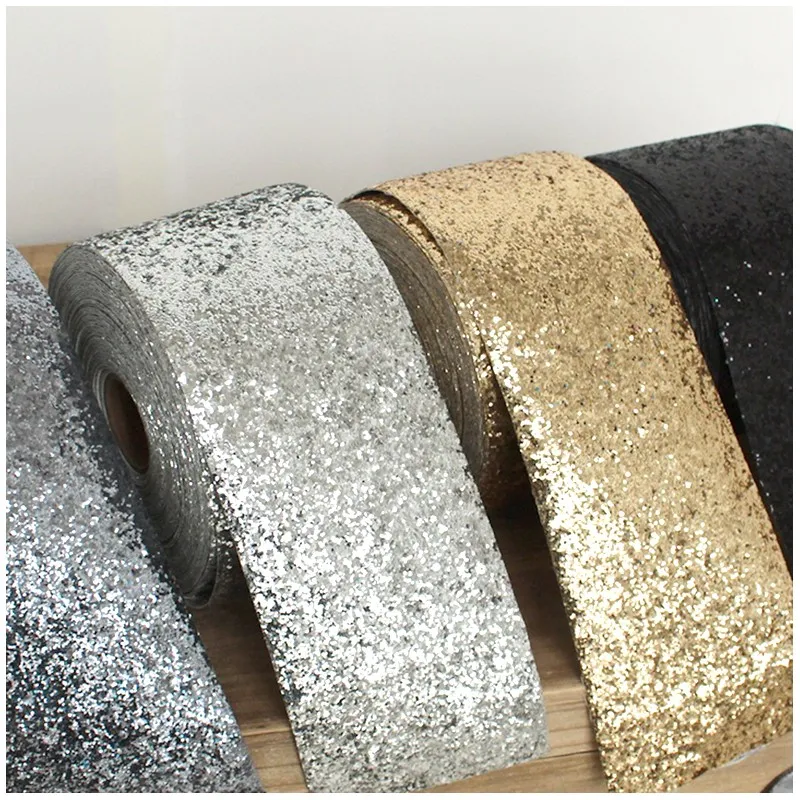 Bande glitter largeur 10 cm - ébène brillant x 50cm