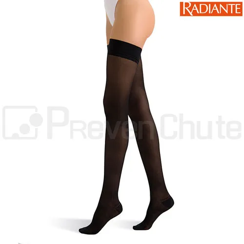Bas de contention Voilisim Basfix Cuisses Fortes Radiante Grand taillage, Transparent, Jarretière Hypoallergique BasFix, Maillag