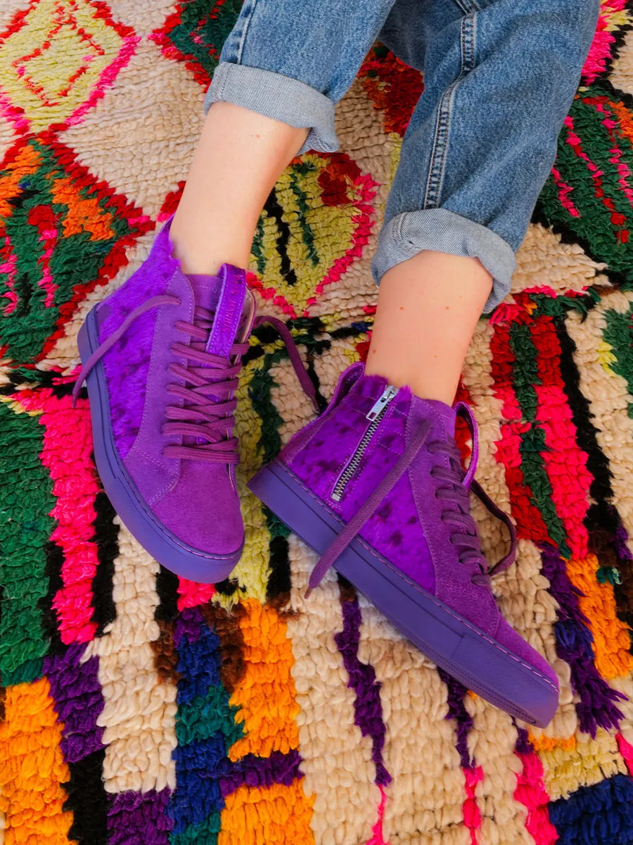 BASKETS CUIR VIOLET PM001 - Rodéo Trip - Zinzolin