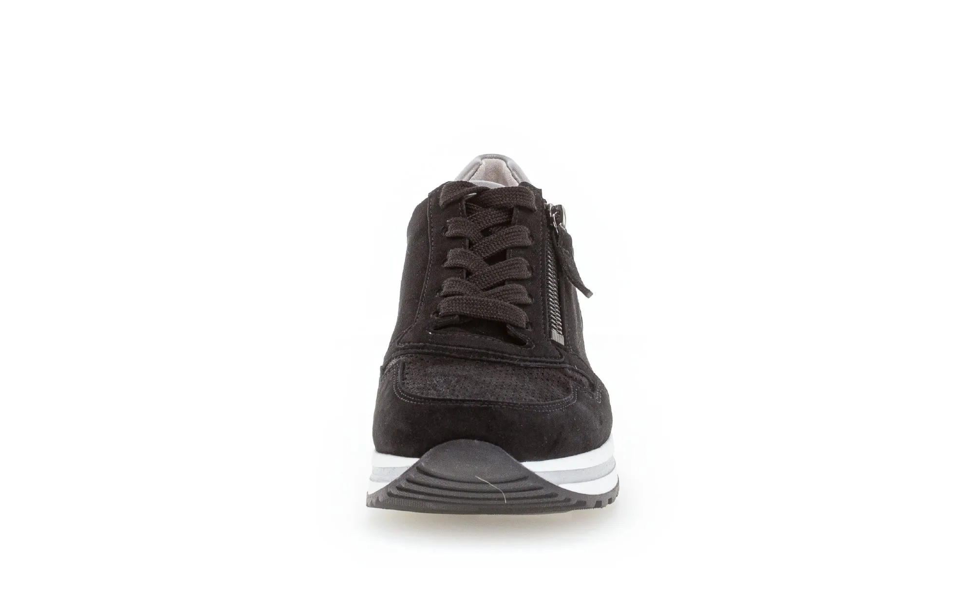 Baskets noires en combinaison cuirs