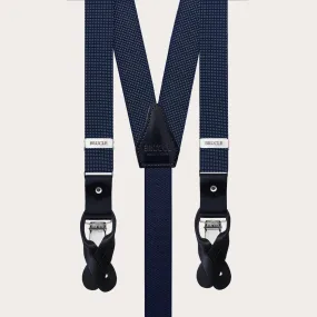 Bretelles Homme en Soie Bleue BRUCLE | Style Pur Italienne