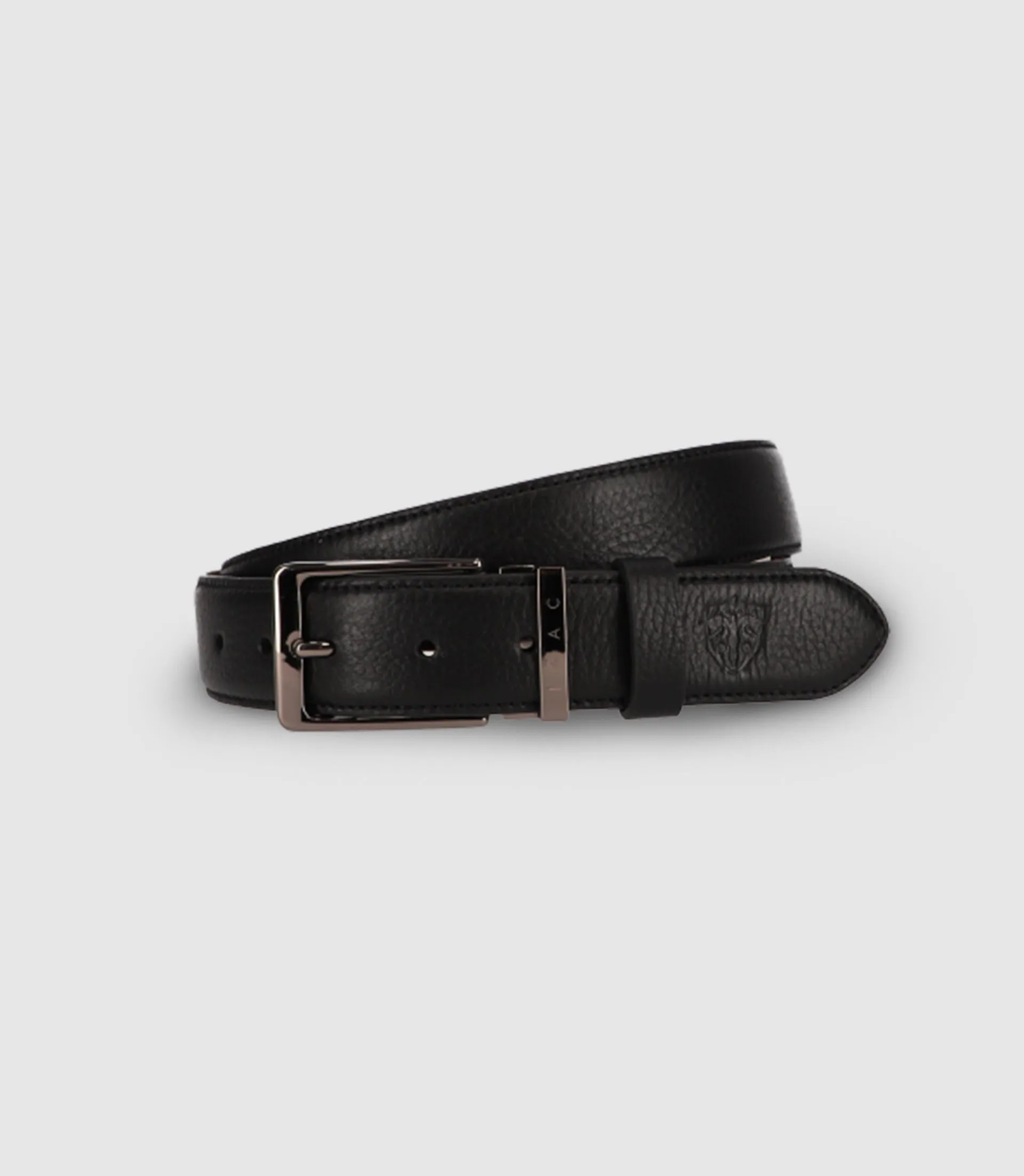 Ceinture avec sangle en cuir noire