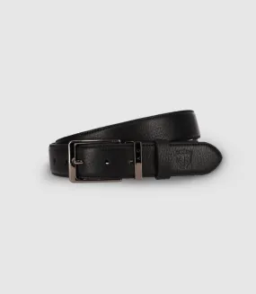 Ceinture avec sangle en cuir noire