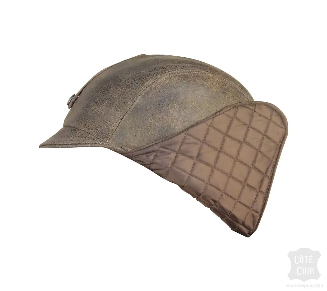 Chapeau aviateur cuir brun ancien pour enfants - Modèle Simon