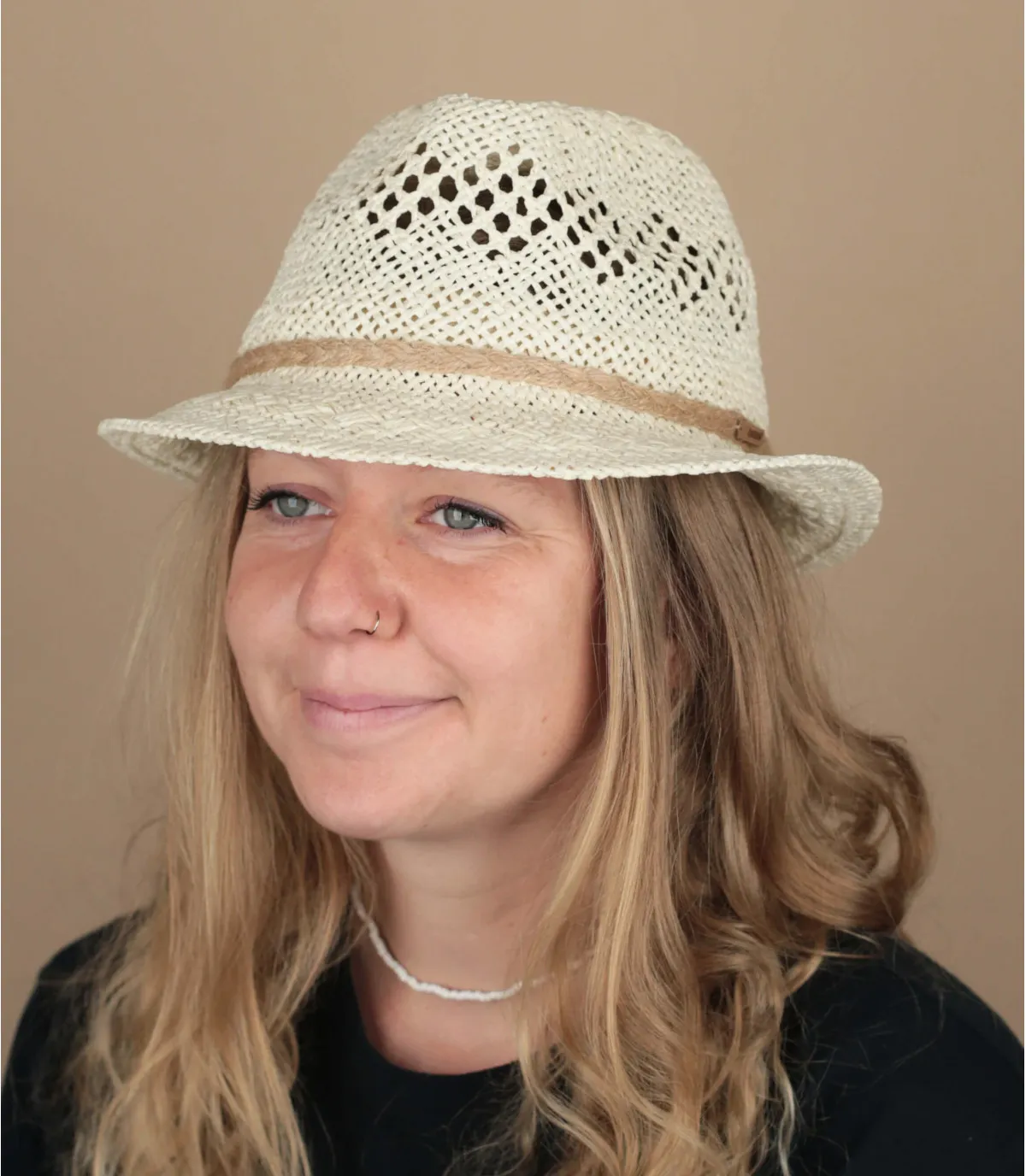 chapeau trilby beige paille - Baisy wheat Barts : Headict