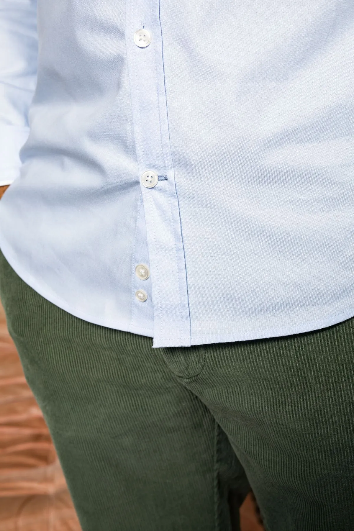 Chemise blanche Pax Greta Sky| Chemise en coton | Mode homme | JAQK Taille M Couleur Bleu