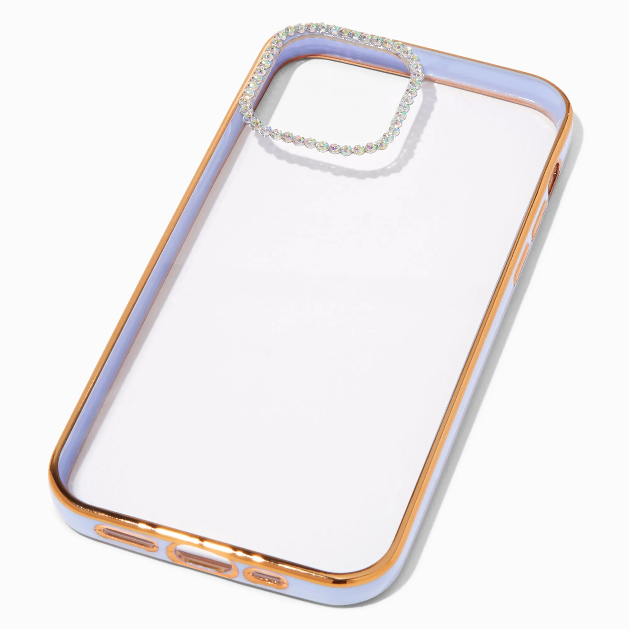 Coque de portable transparente/lavande décorée - Compatible avec iPhone® 12 Pro
