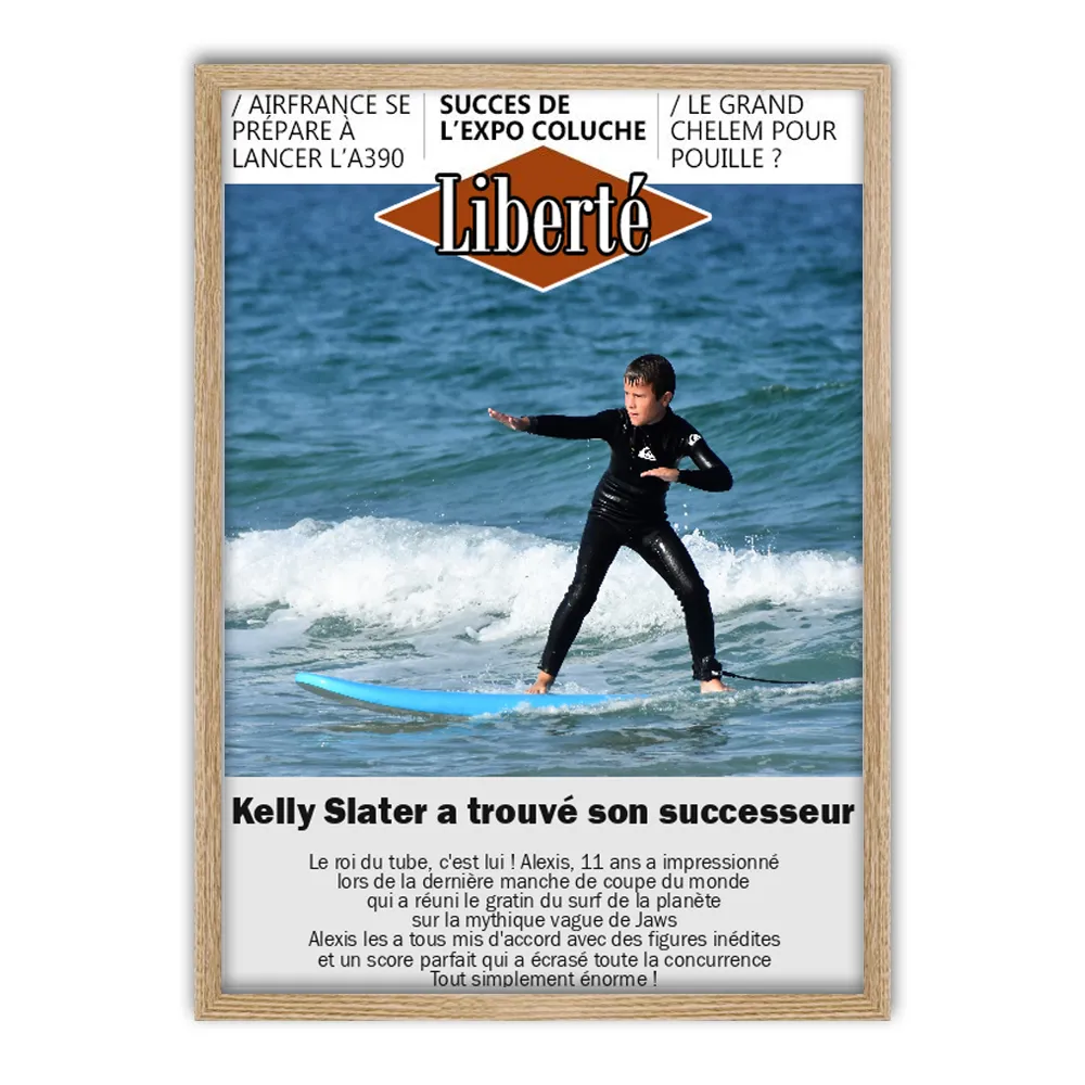 Couverture personnalisée de journal d'actualité avec cadre