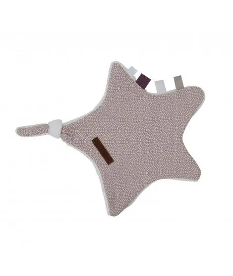 Doudou plat attache-tétine Etoile - Vagues mauves
