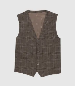 Gilet de costume à carreaux bordeaux XSEPIA