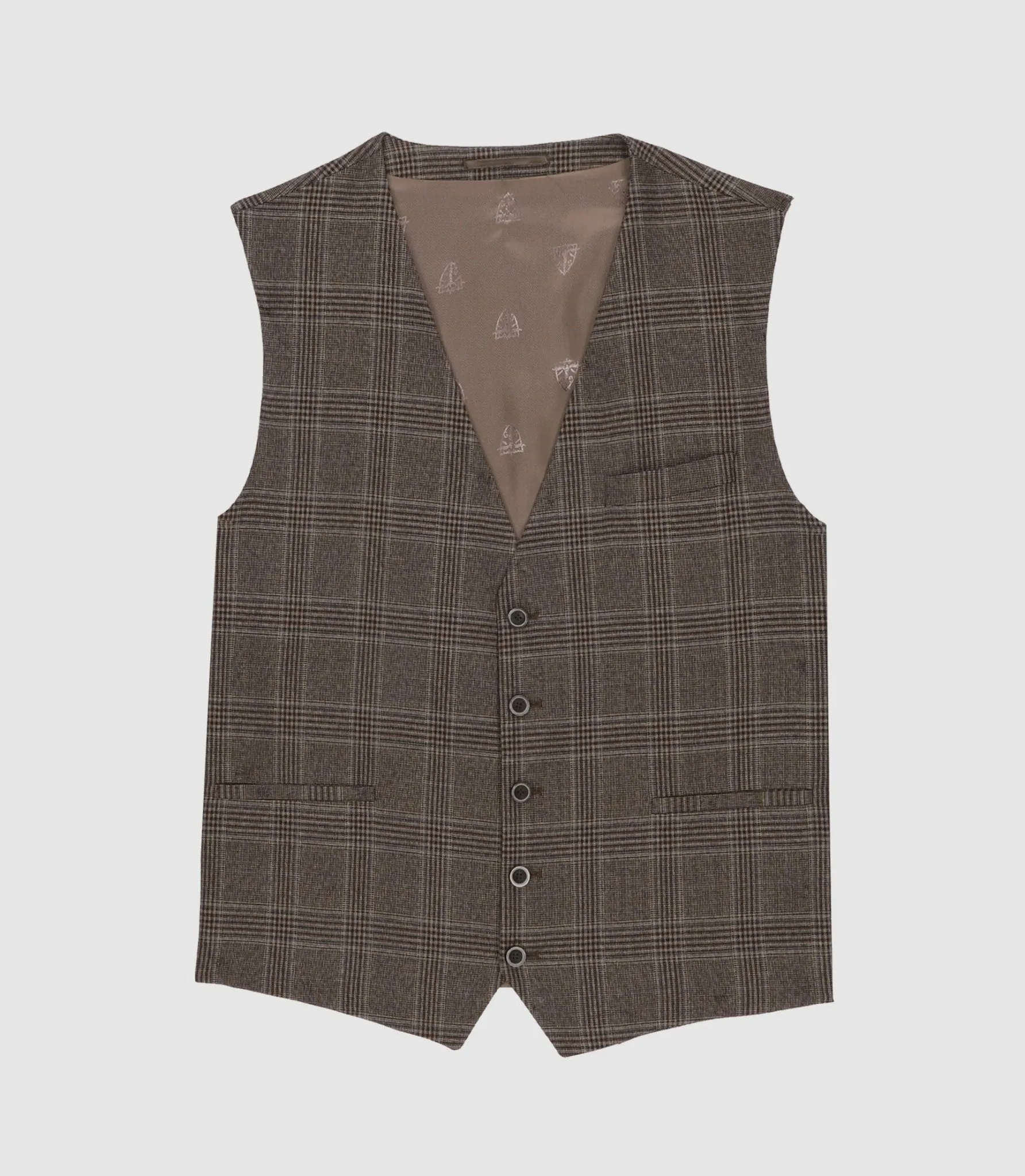 Gilet de costume à carreaux bordeaux XSEPIA