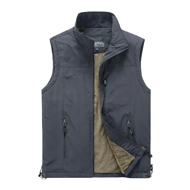 Gilet d'extérieur chaud en polaire vintage