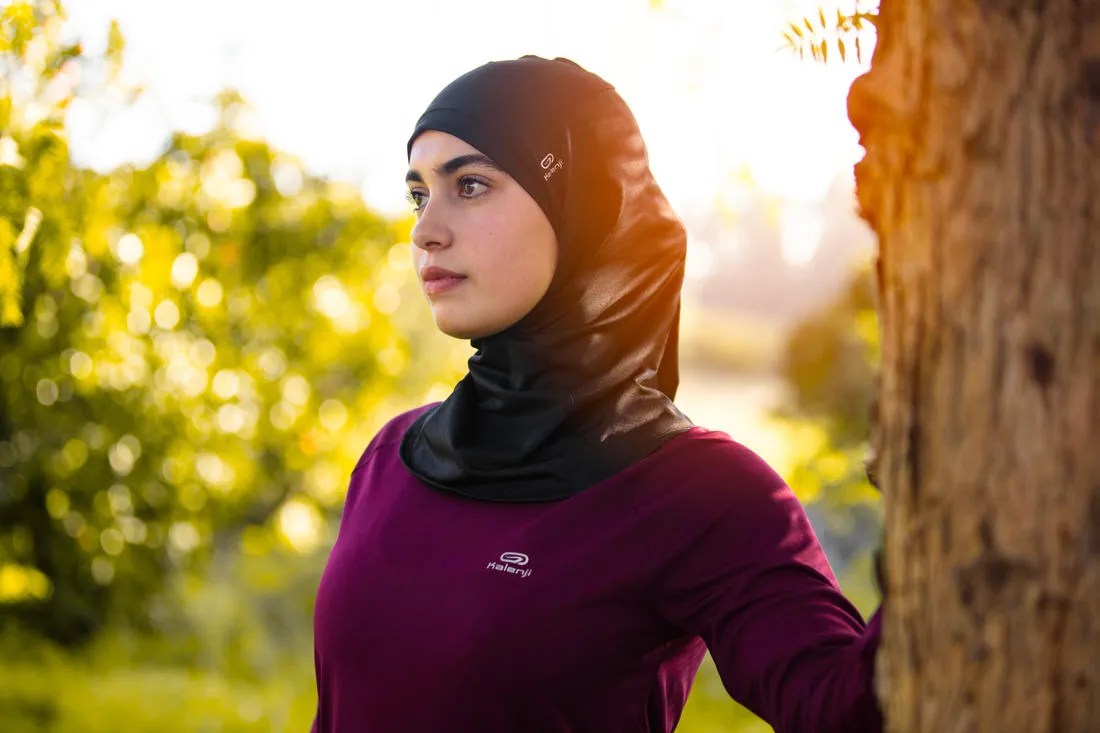 Hijab running Femme - KIPRUN Noir