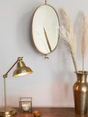 Lillian Daph Miroir mural ovale en laiton Lara - Trouva