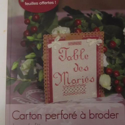 Livre "carton perforé à broder"  - jours de fête - 3 feuilles de carton perforé offertes