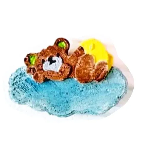 Moule silicone nuage avec ourson déco pour fimo plâtre wepam porcelaine cire savon bougie k411 5f40