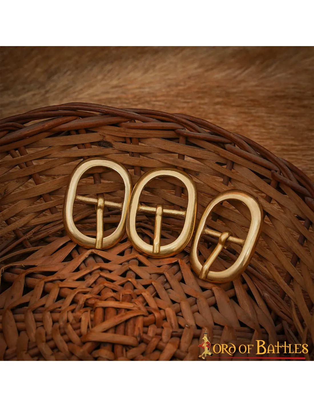 Pack de 3 boucles médiévales en laiton pur ⚔️ Boutique Épées
