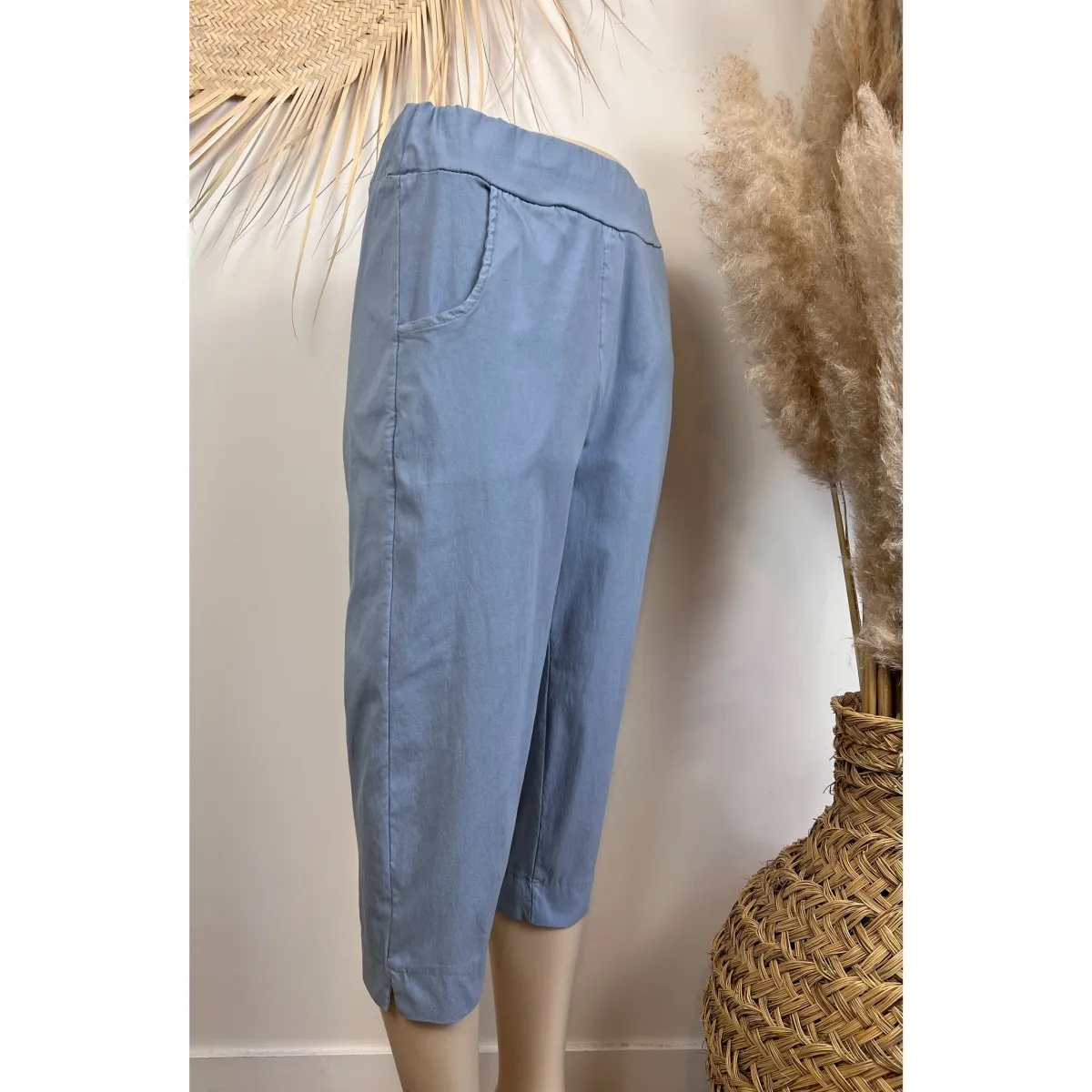 Pantacourt magique bleu jean grande taille 