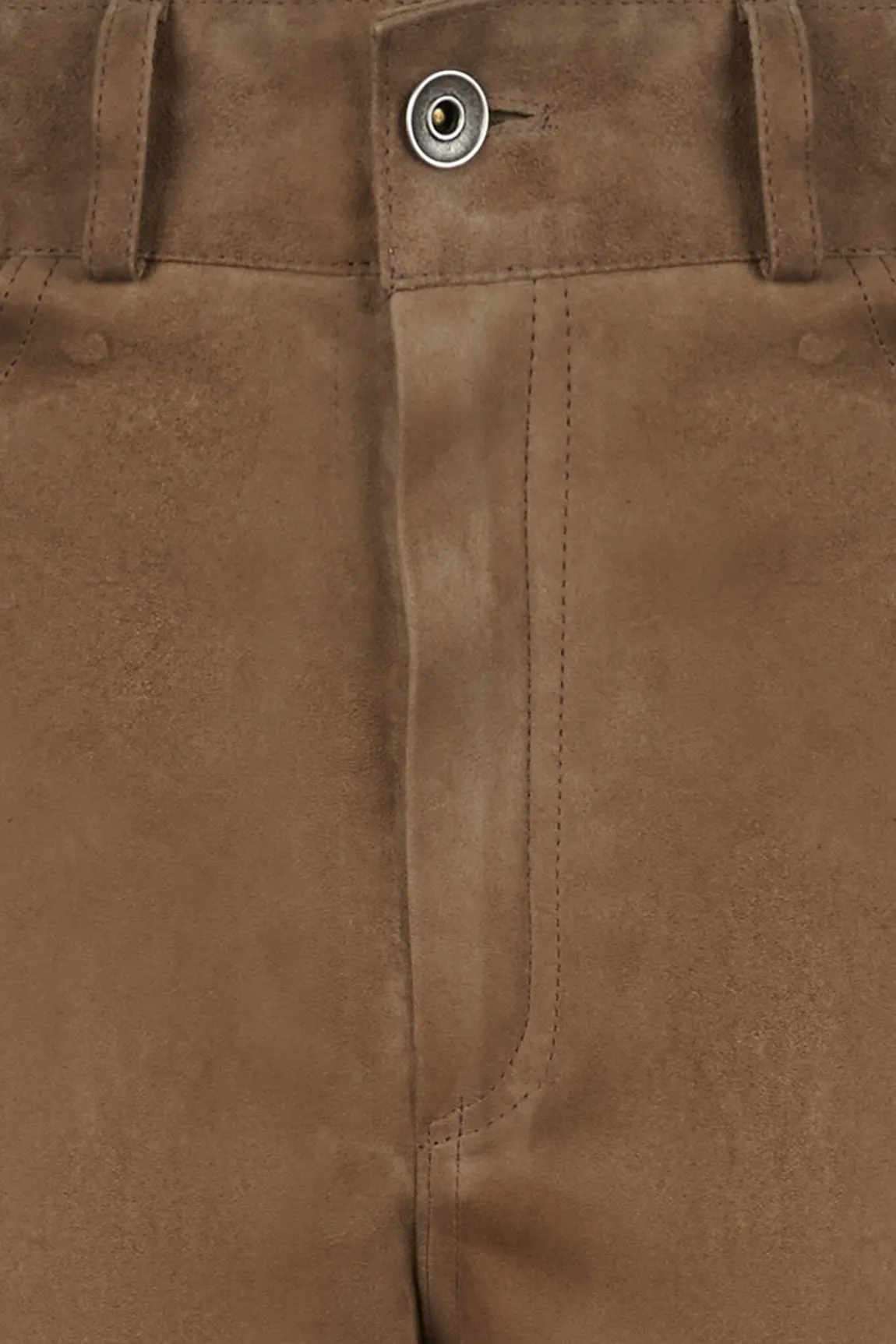 PANTALON EN DAIM 5 POCHES - BRAN VEL