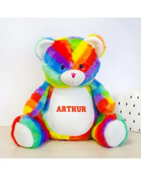Peluche Ours Rainbow coloré personnalisée