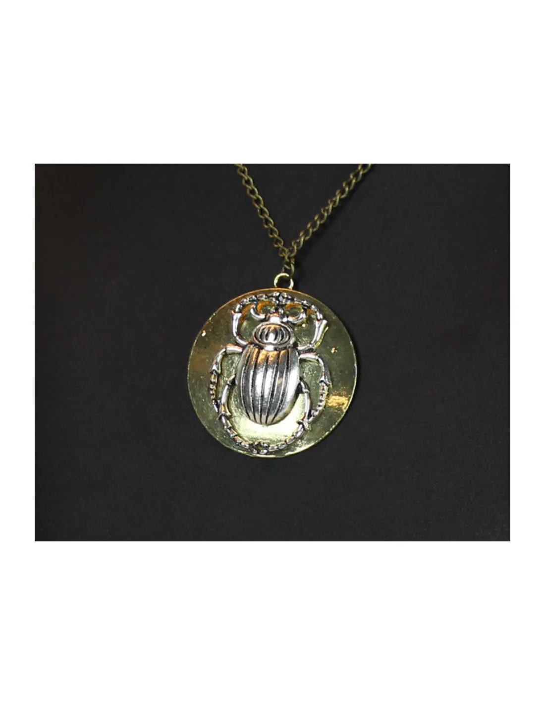 Pendentif Scarabée Steampunk, avec chaîne ⚔️ Boutique Épées
