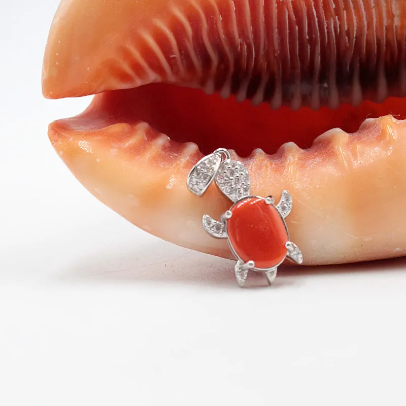 Pendentif tortue corail rouge