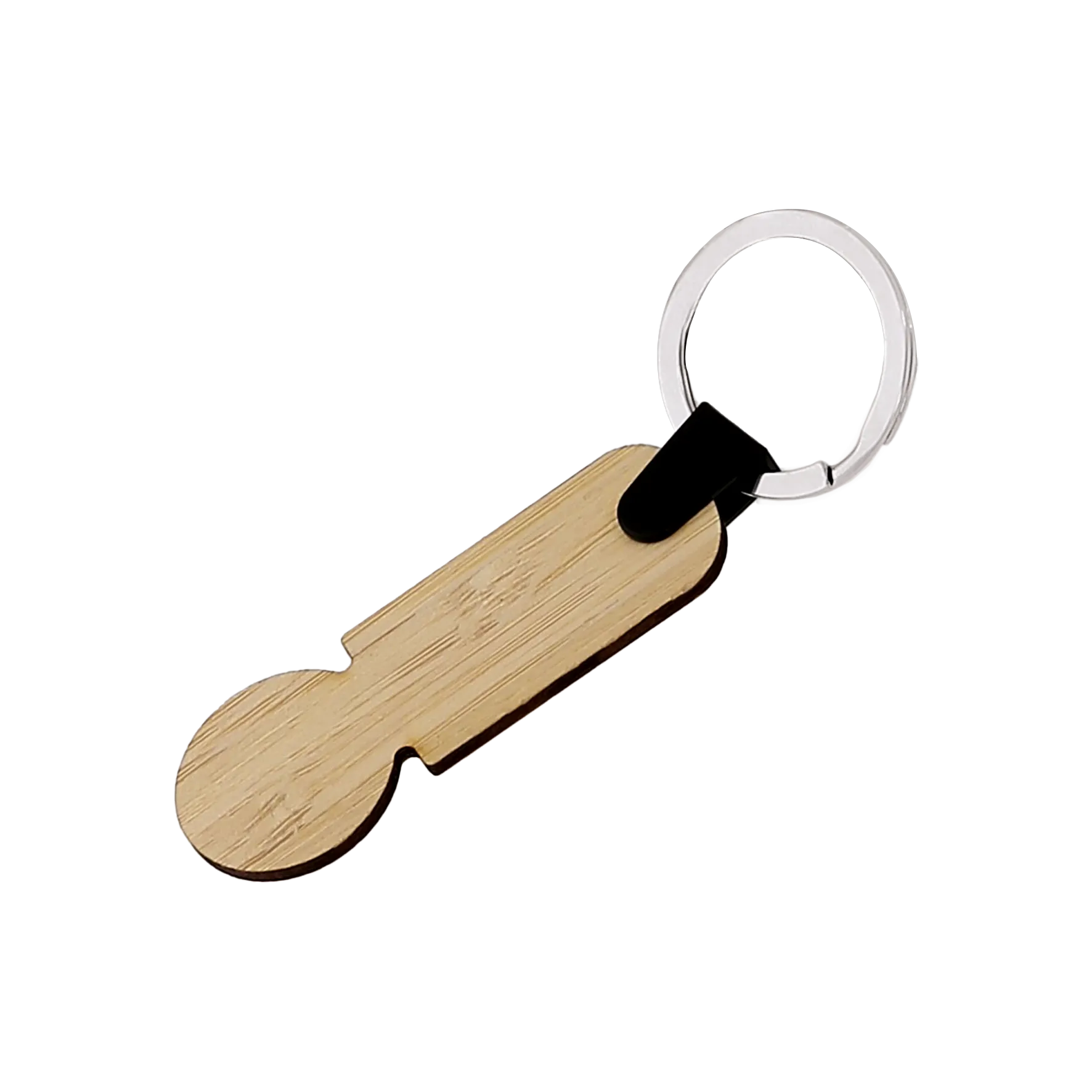 Porte-clés jeton promotionnel en bambou - CLEBAMB - Vertlapub