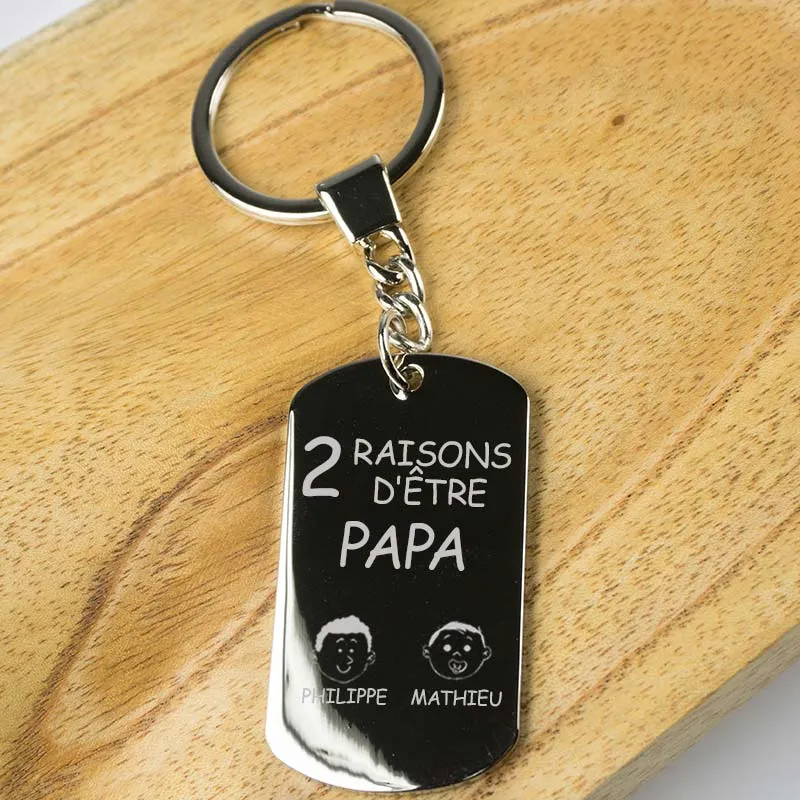 Porte-clés raisons d'être papa personnalisé
