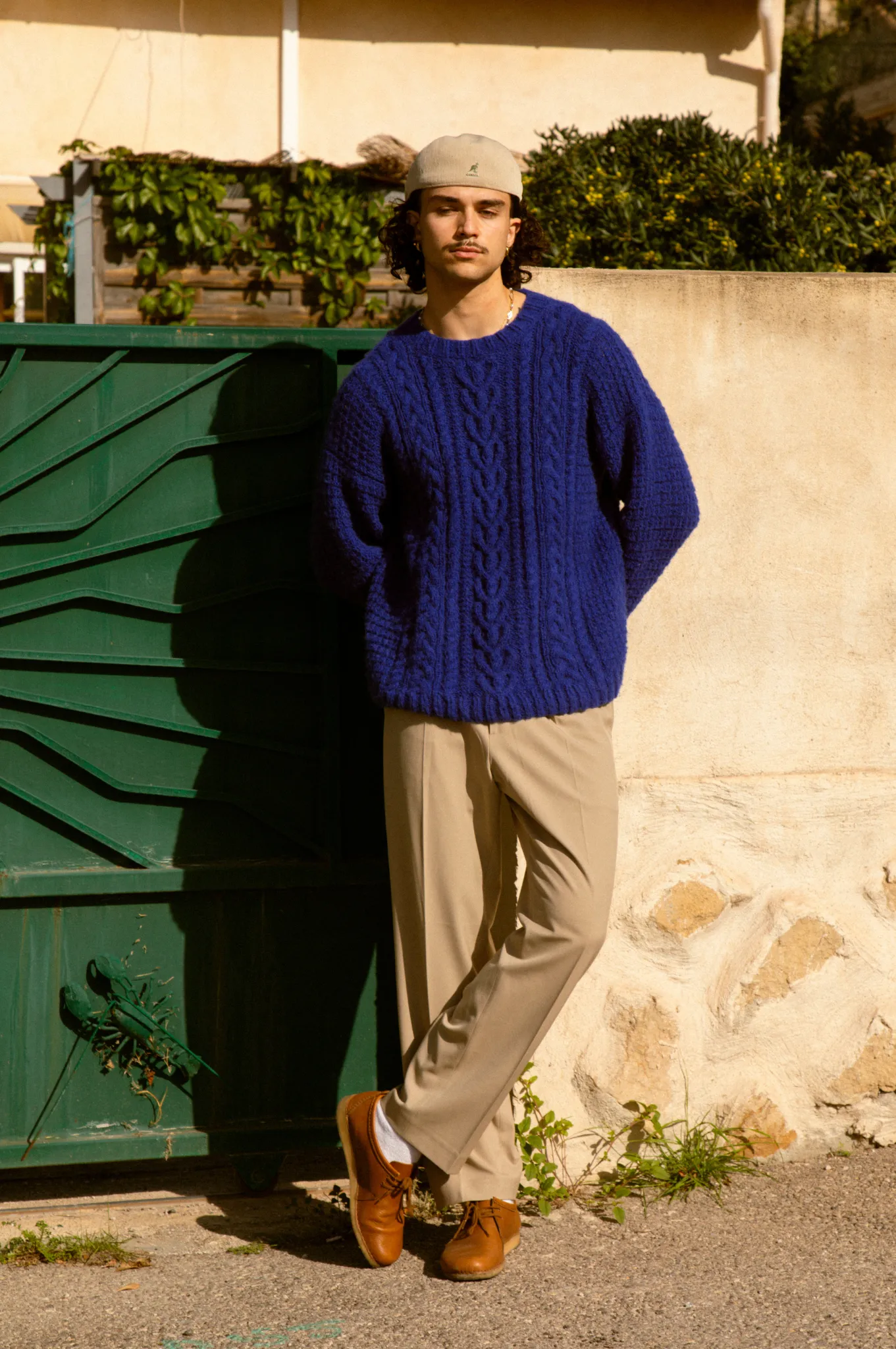 Pull à torsades Maurice bleu