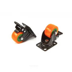 Roulette pivotante hbm professional 50 mm avec repose-pieds et frein - 100 kg