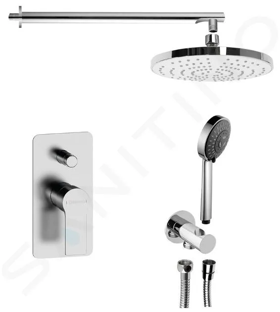 Sapho Pax - Set de douche avec mitigeur encastré, avec corps d’encastrement, diamètre 20 cm, chrome XA42-01