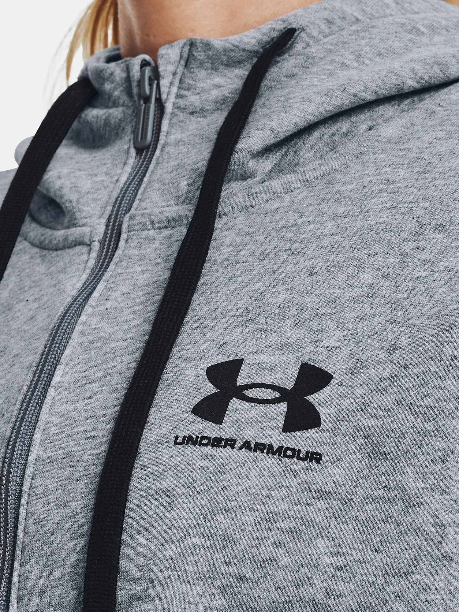sweat-shirt Under Armour Rival Fleece Zip - Steel Medium Heather/Black - women´s
