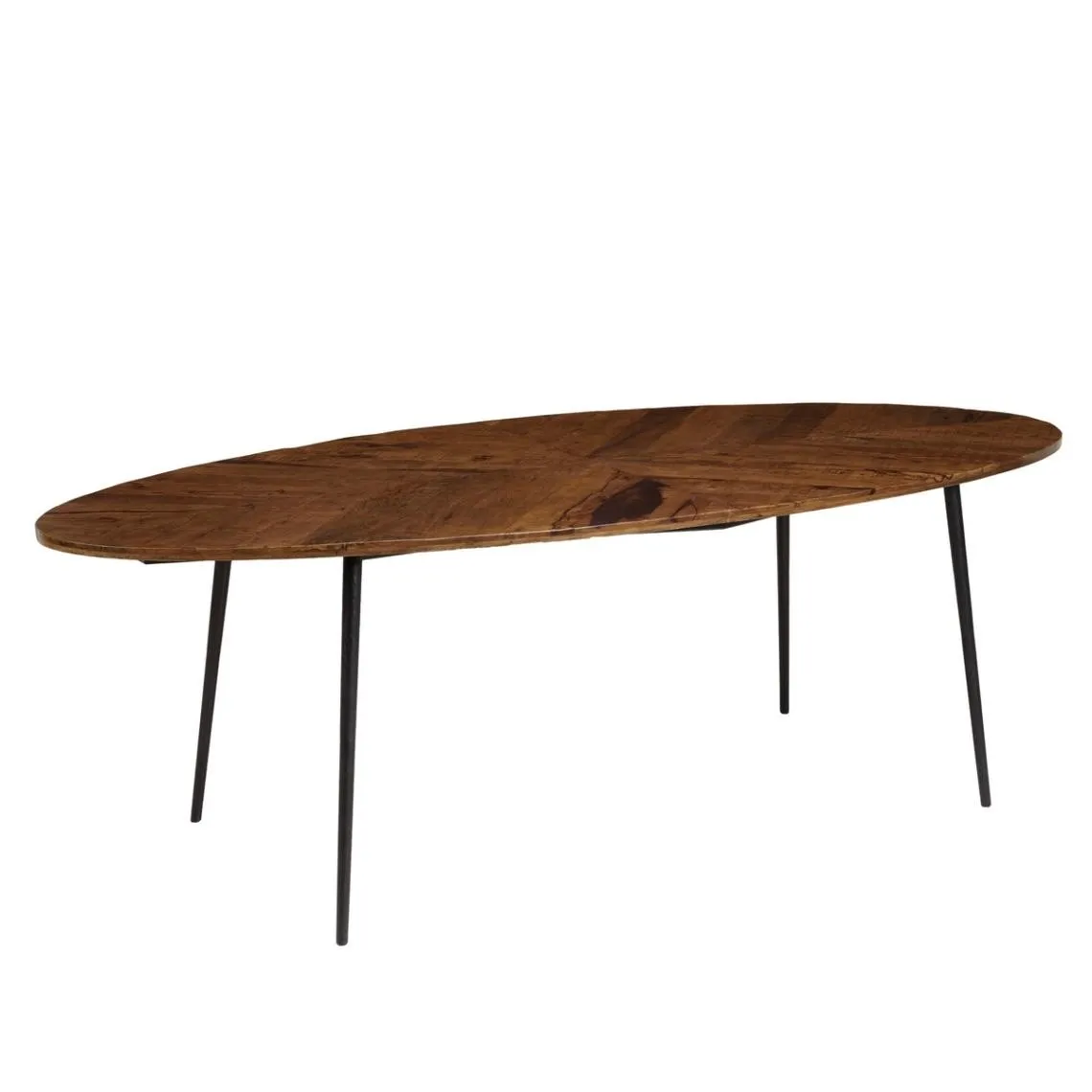 Table à manger ovale plateau chevrons KIARA  | 3 Suisses